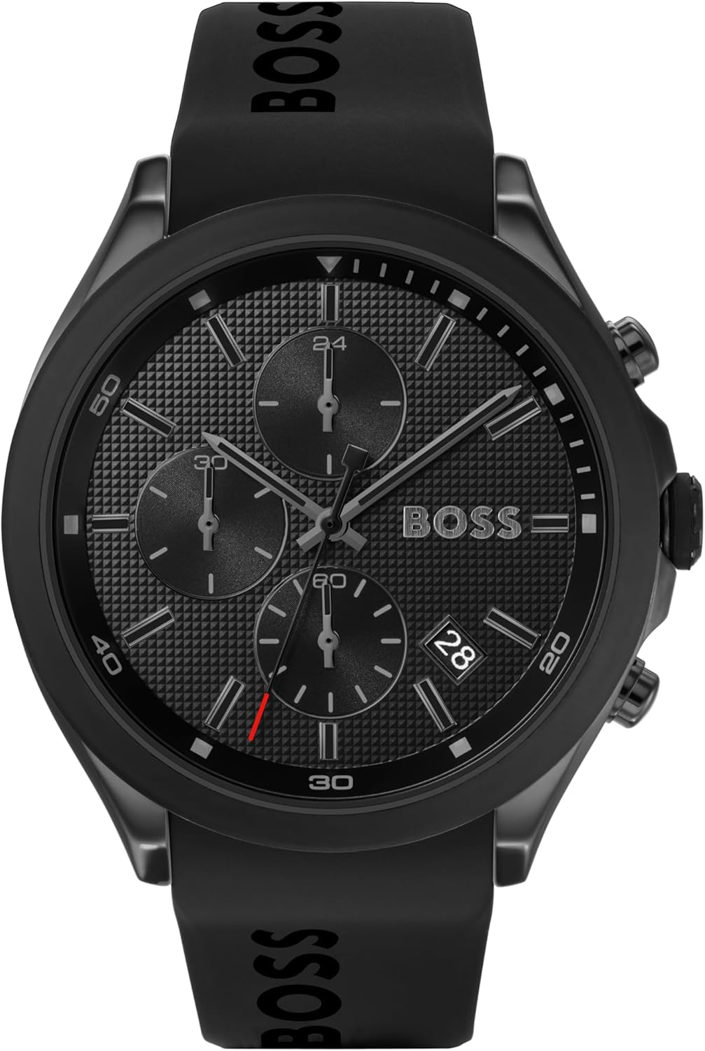 BOSS Men’s 44mm Chronograph Quartz Watch Velocity Collection with Silicone Strap, Date Function, 3 Sub-Dials, 5ATM Water Resistant