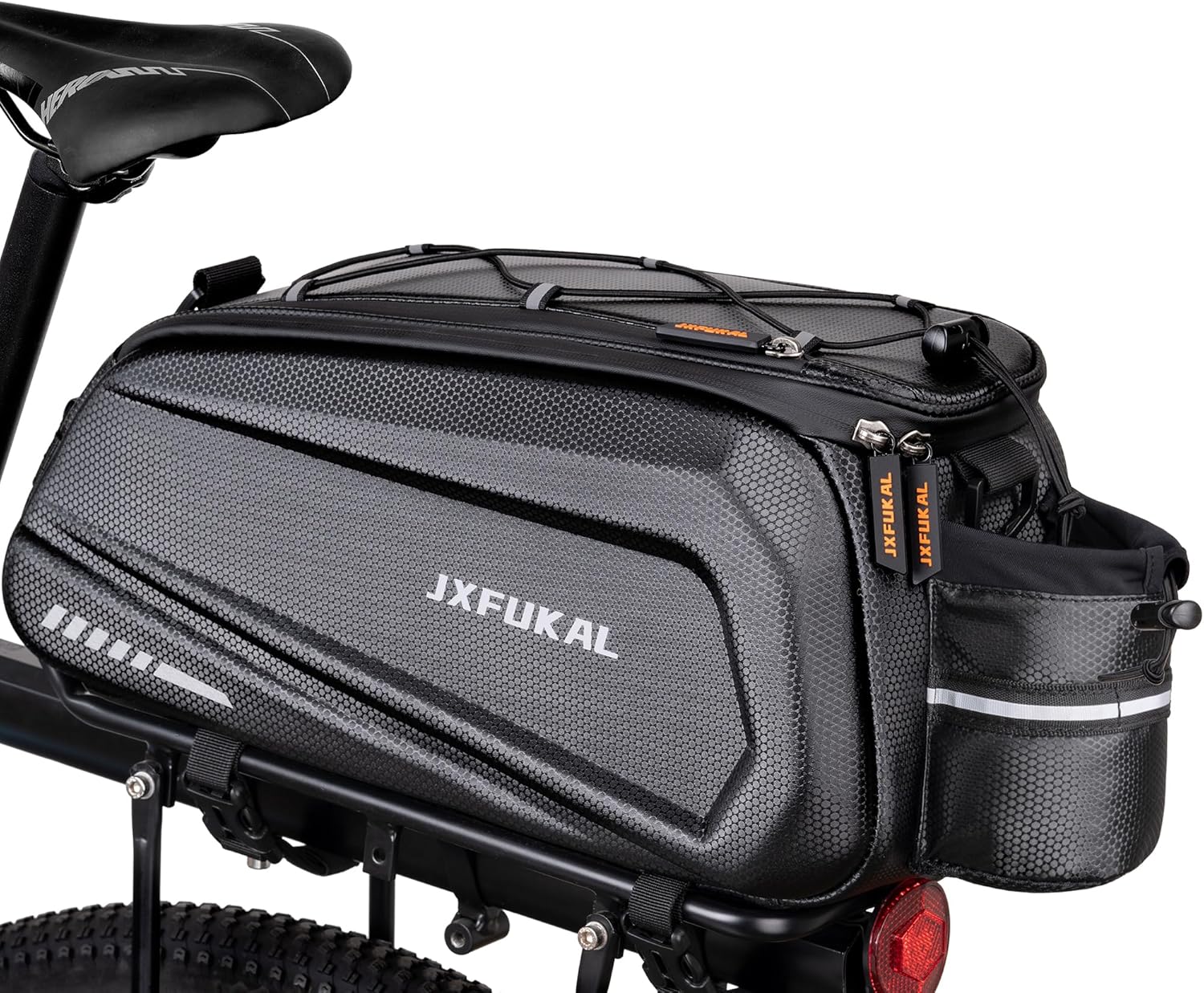 JXFUKAL Bike Bags for Bicycle Rear rack – 9.5L/17L/40L Hard Shell Waterproof Bike Ebike Trunk Pannier Saddle Seat Bag Carrier with Reflector, Rain Cover & Shoulder Strap for Commuter Travel Outdoor