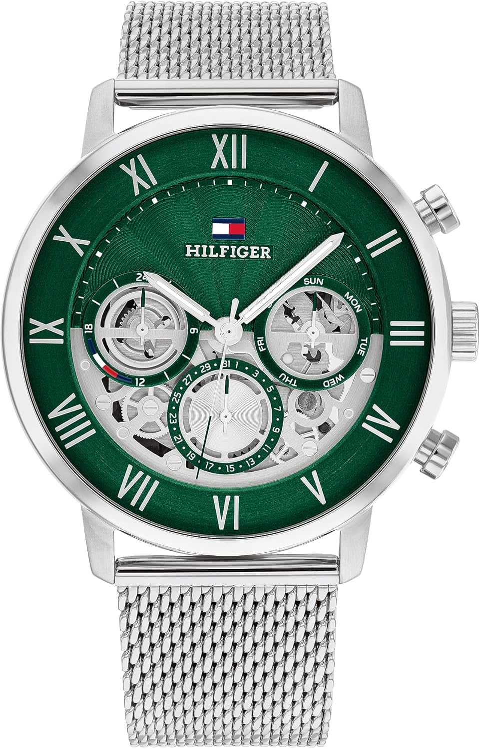 Tommy Hilfiger Analogue Multifunction Quartz Watch for Men with Silver Stainless Steel Bracelet – 1710569