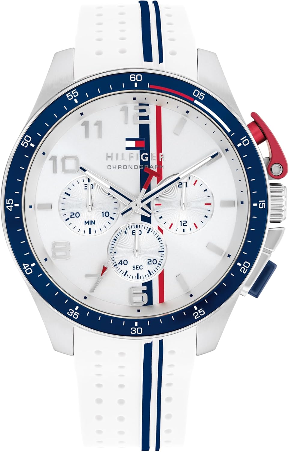 Tommy Hilfiger Chronograph Quartz Watch for Men with Silicone Bracelet