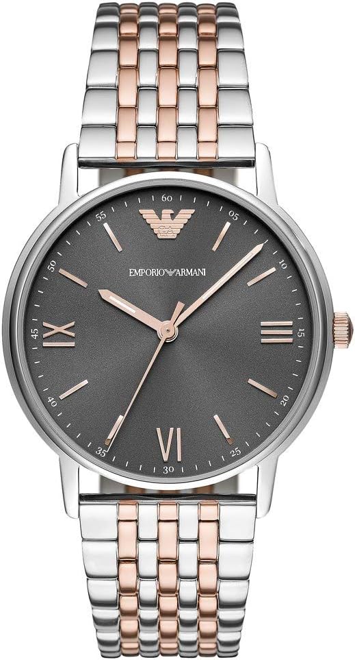 Emporio Armani Watch for Men, Quartz Three Hand Movement and 41mm Case Size with Stainless Steel Strap