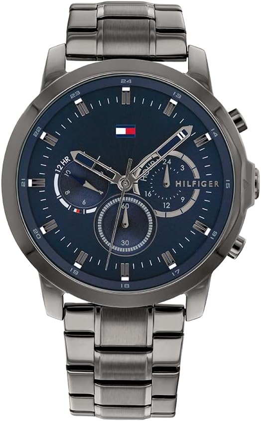 Tommy Hilfiger Analogue Multifunction Quartz Watch for Men with Stainless Steel or Leather Bracelet