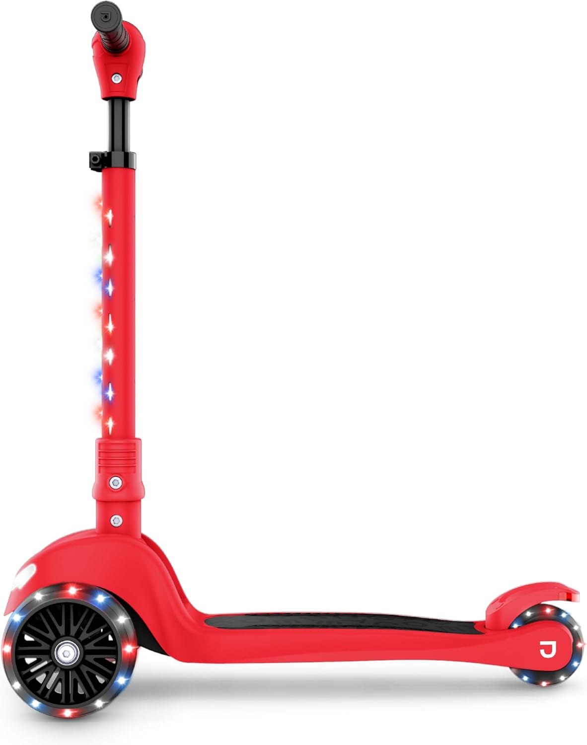 Jetson 3-Wheel Light-Up Kick Scooter, Lights on Stem & Wheels, Height Adjustable Handlebar, Rear Brake, Foldable, Ages 3+