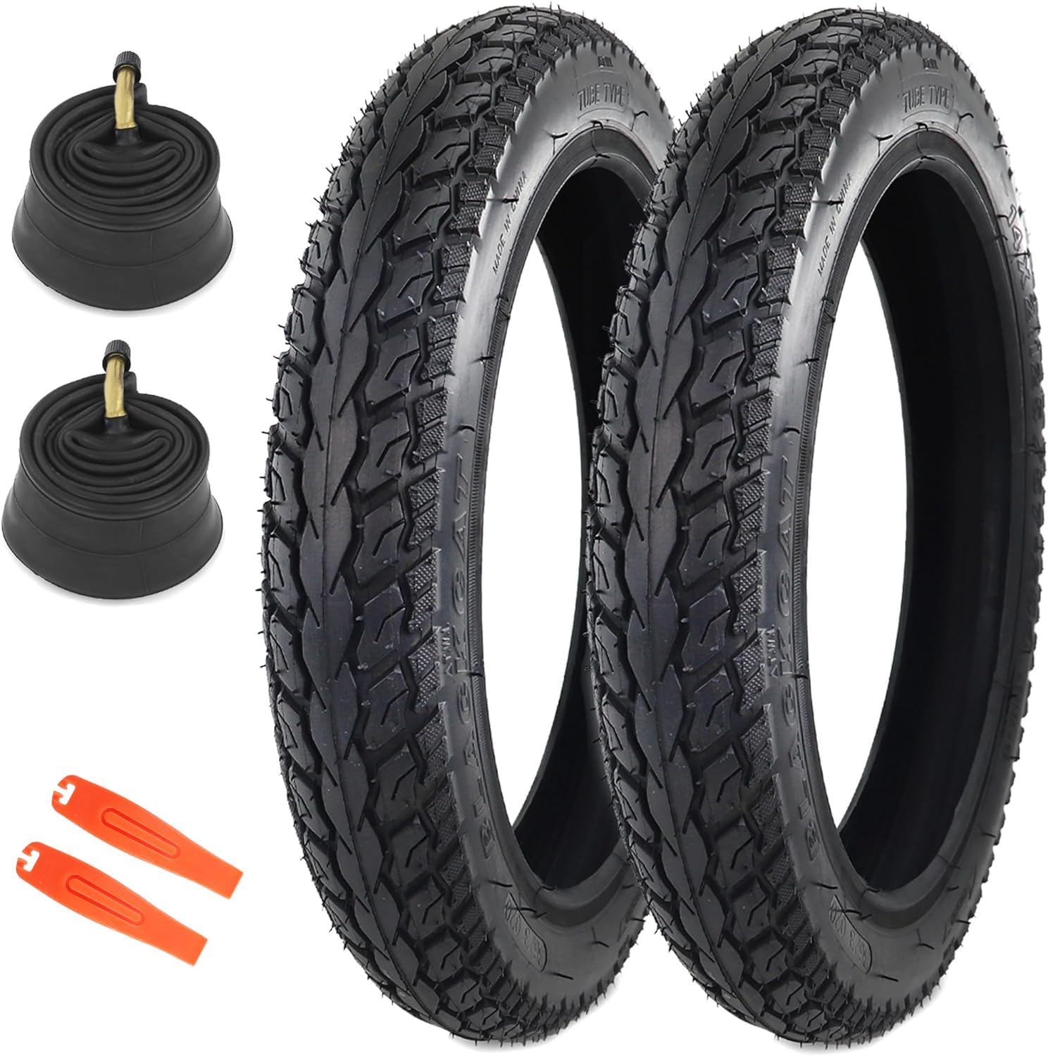 2 Pack E-Bike Tire Kids Bike Tire 14×2.125 with 2 Tubes Strong Grip Compatible Replacement Bicycle Tire for Electrc Bicycle
