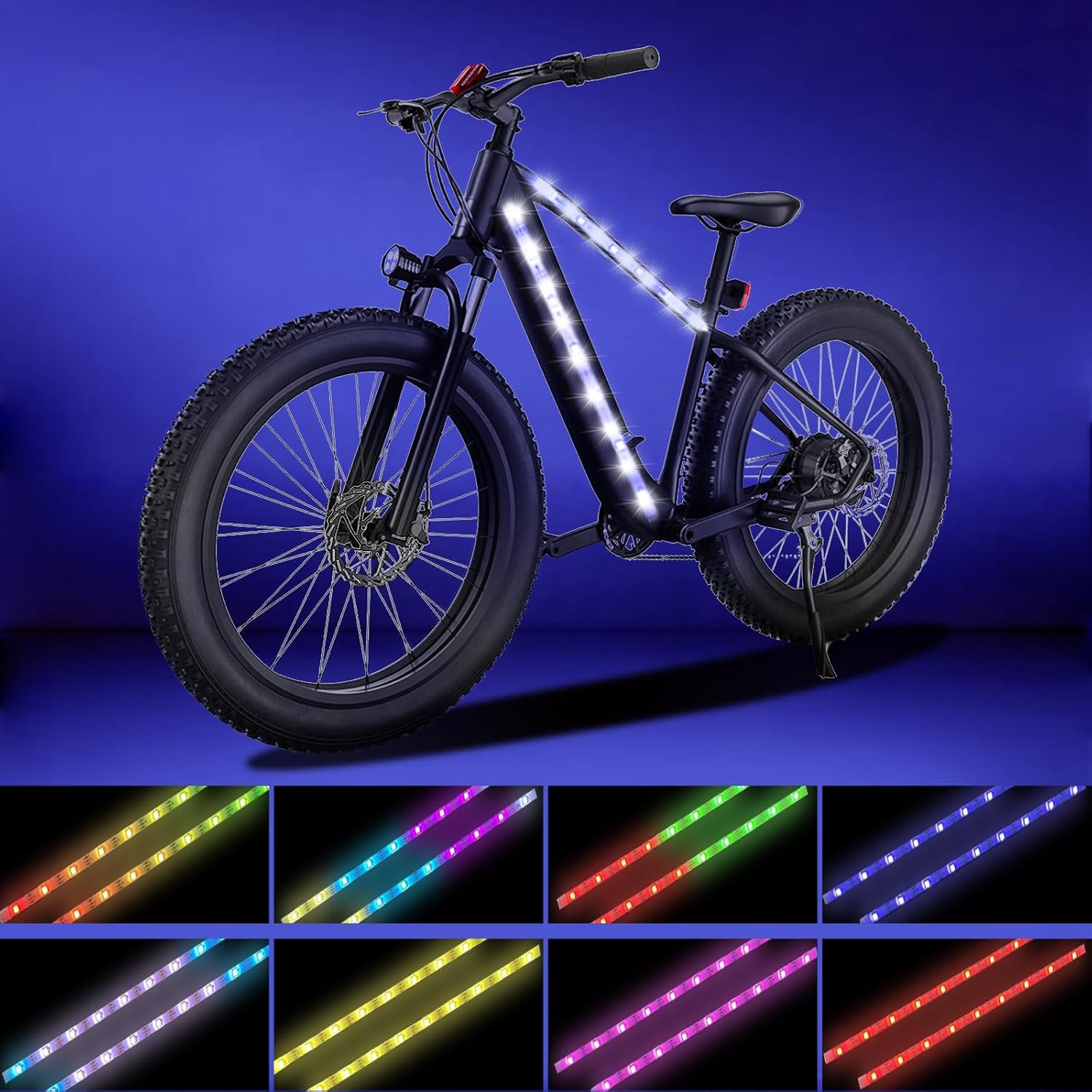 2 Strip LED Bike Lights Electric Scooter Lights for Night Riding,Can Be Cropped Waterproof,for Kids, Adults, Boys and Girls ﻿ ﻿