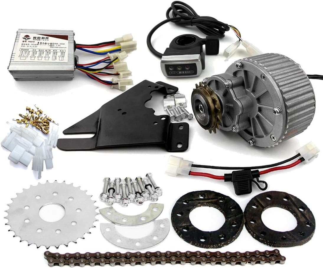 450 W Electric Bicycle Left Drive Conversion Installation kit can fit Most of The Usual Bicycle use Spoke Chain Wheel Chain Drive for City Bicycles