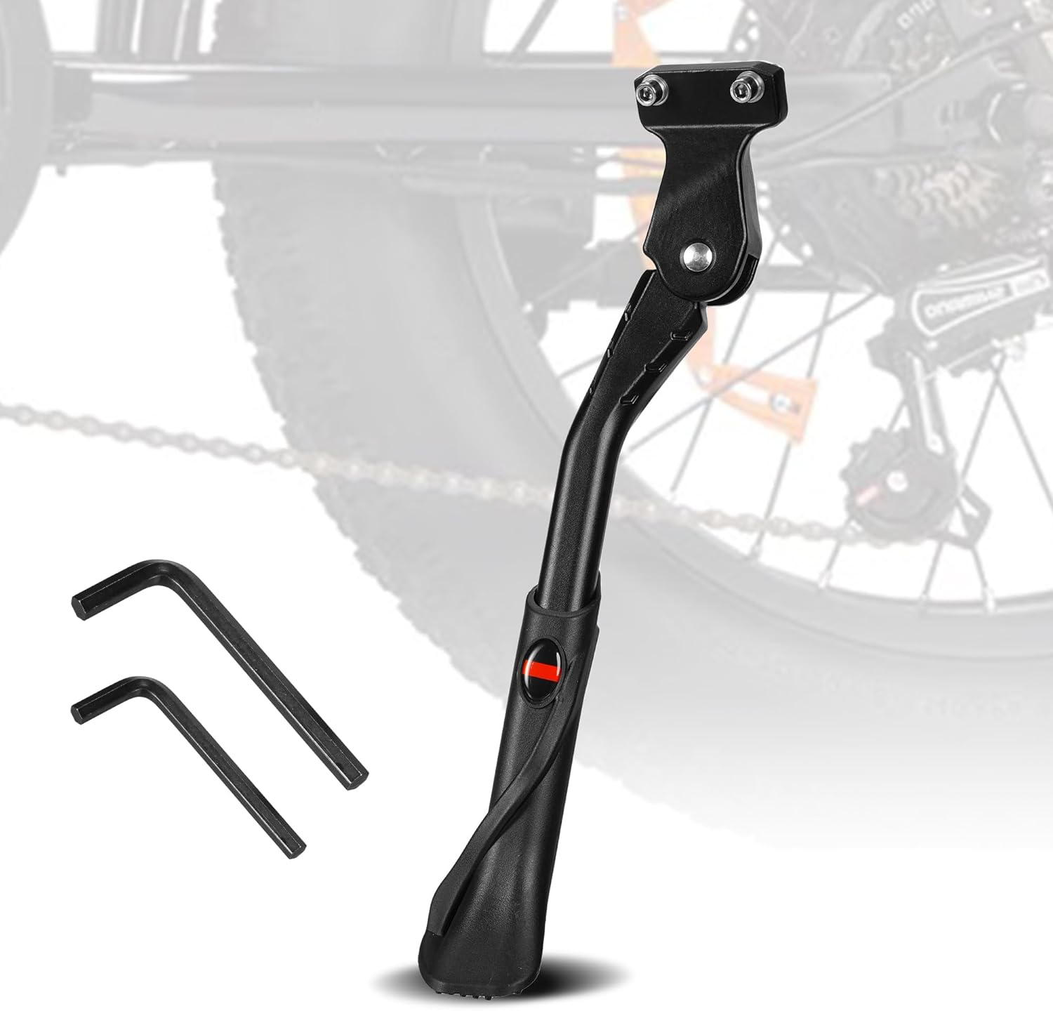 Adjustable Ebike Kickstand for 24-29 Inch Fat Tire Bike, Non-slip Bicycle Kickstand for Adult Bike, Electric Mountain Bike, E-Bike Accessories Replacement Part