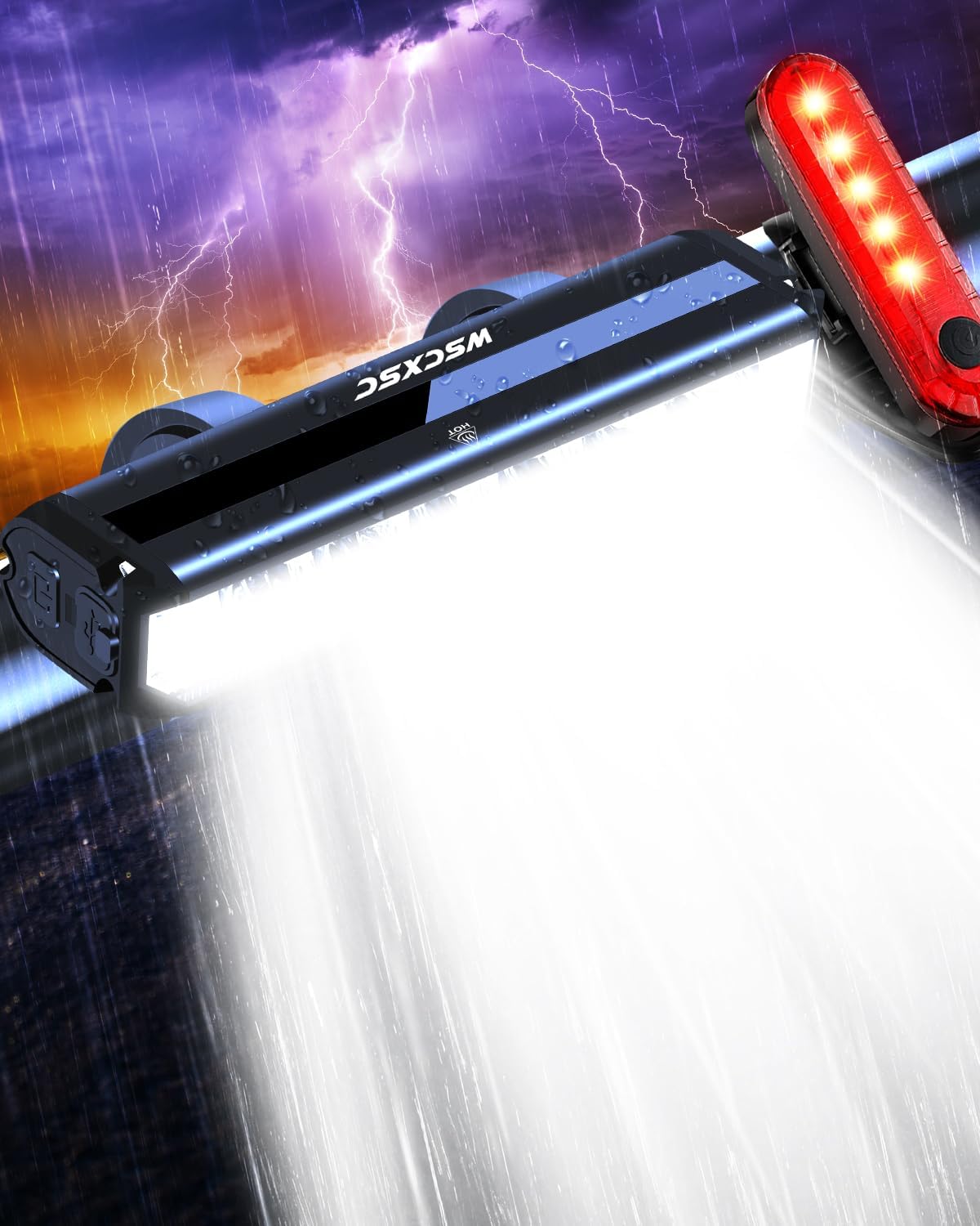 Best Bright Bike Light for Night Riding, USB-C Rechargeable Bicycle Light, Bicycle Headlight Set, Daytime Running Light, Waterproof Bike Headlight Taillight for Adult Kid Mountain MTB Off-Road Cycling