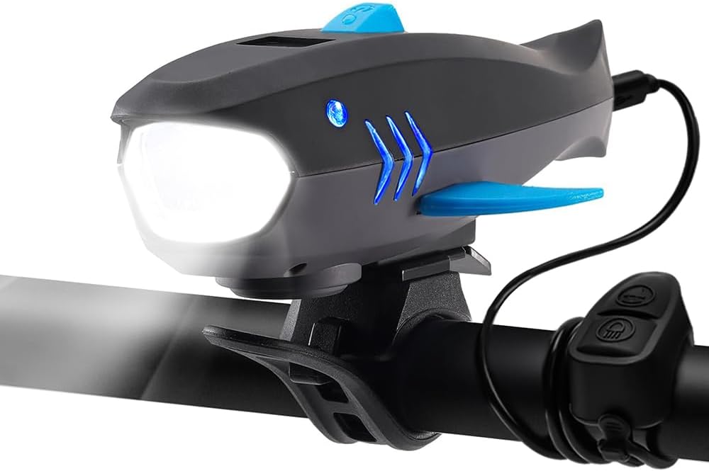 Bike Horn with Light, 120dB Electric Bicycle Bell & 400LM Rechargeable Headlight, IPX4 Waterproof Kids Bike Accessories for Boys/Girls, Scooters