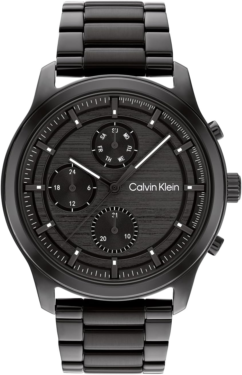 Calvin Klein Analogue Multifunction Quartz Watch for Men with Stainless Steel or Leather Bracelet