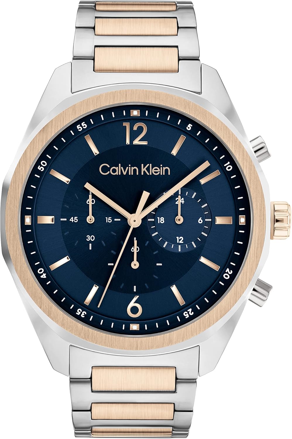 Calvin Klein Chronograph Quartz Watch for Men CK Force Collection with Stainless Steel Bracelet