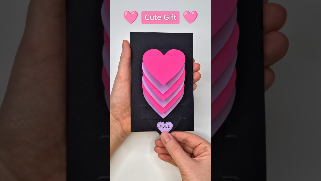 Cute Gift Idea 💖 Heart Waterfall Card for Valentine’s Day  DIY Craft  I LOVE YOU Pop Up Card