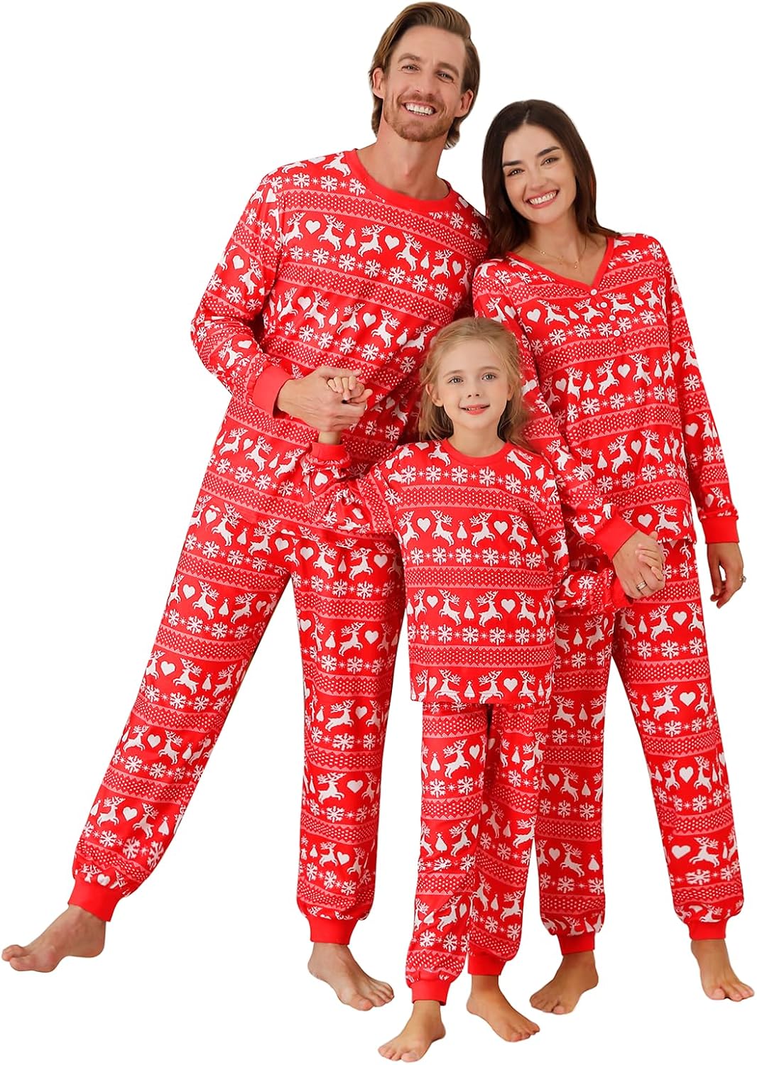 Family Christmas Pajamas Matching Sets Womens Mens Couple Kids Pjs Long Sleeve Xmas Allover Patterned Sleepwear Holiday Party Lounge Sets