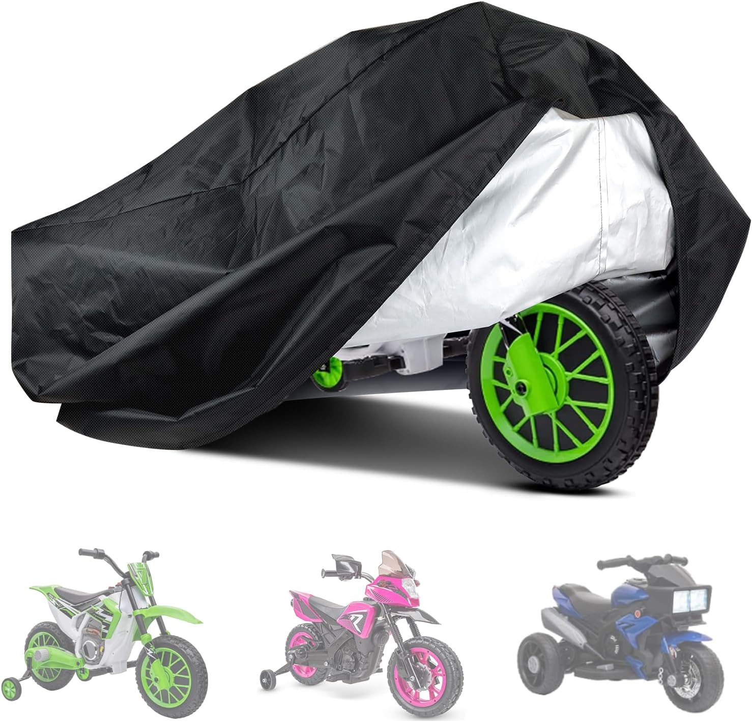 Kids Motorcycle Bike Cover – Waterproof Oxford Fabric Toddler Motorcycle Cover, Protection Universal Children’s Electric Kids Motorcycle Cover – Universal Fit, Water Resistant (41 x 25 x 33 Inches)