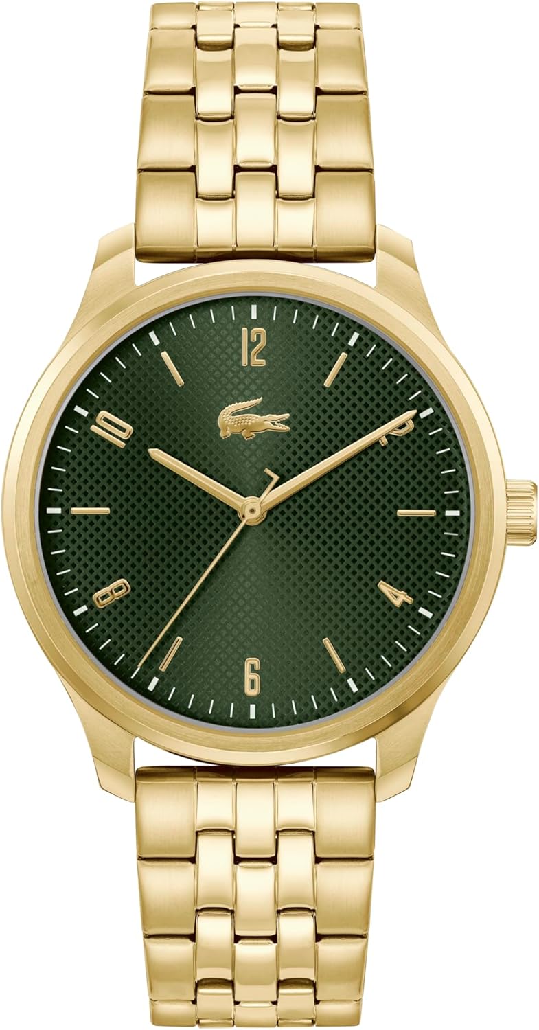 Lacoste Three Hand Quartz Movement Watch for Men Lisbon Collection with Stainless Steel Bracelet or Leather Strap