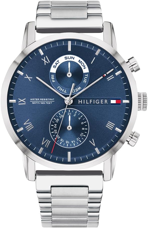 Tommy Hilfiger Analogue Multifunction Quartz Watch for Men with Silver Stainless Steel Bracelet – 1710401