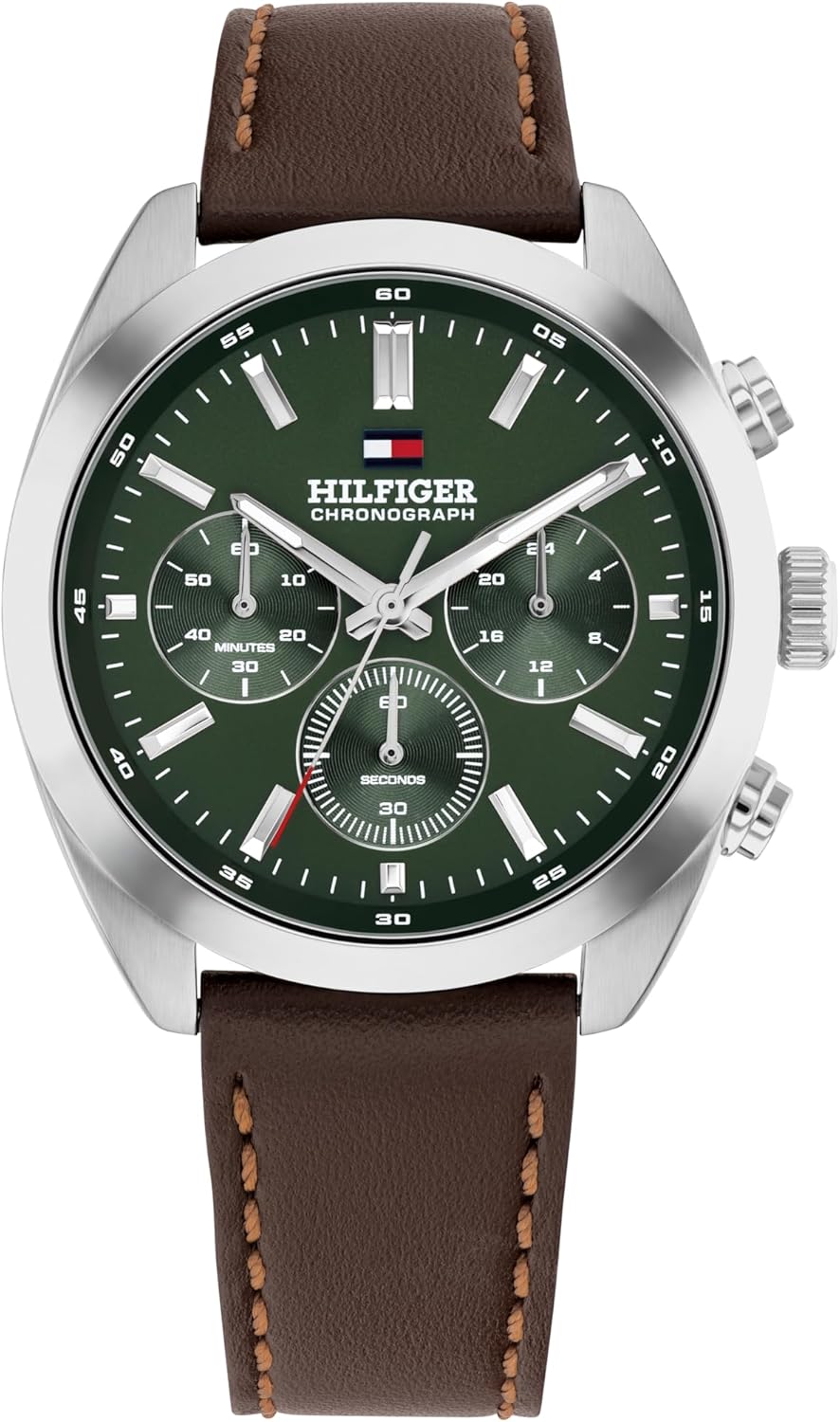 Tommy Hilfiger Chronograph Quartz Watch for Men with Stainless Steel Bracelet or Leather Strap