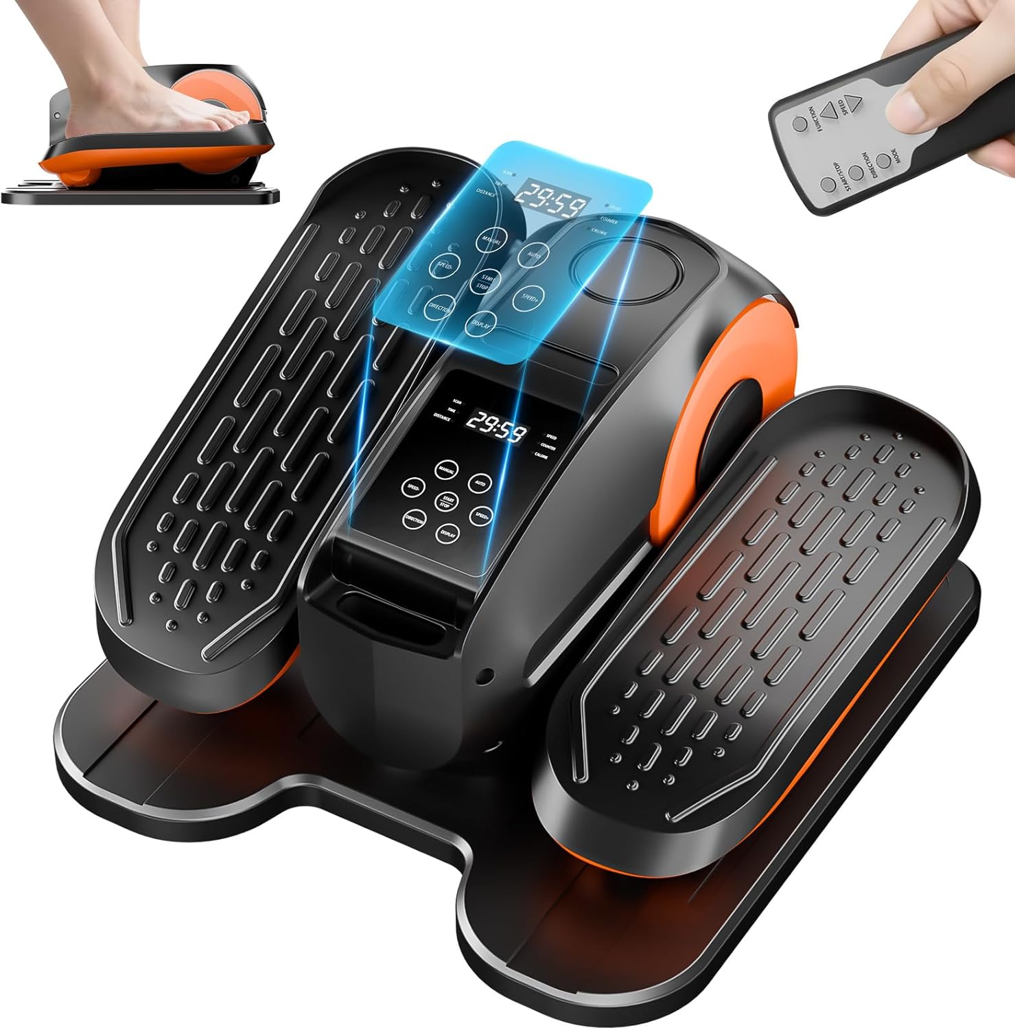 Under Desk Oval Exercise Machine Electric Oval Leg Exerciser Seen on TV 12 Speed Foot Exerciser for Seniors Portable Mini Seat Pedal Exerciser for Home Office