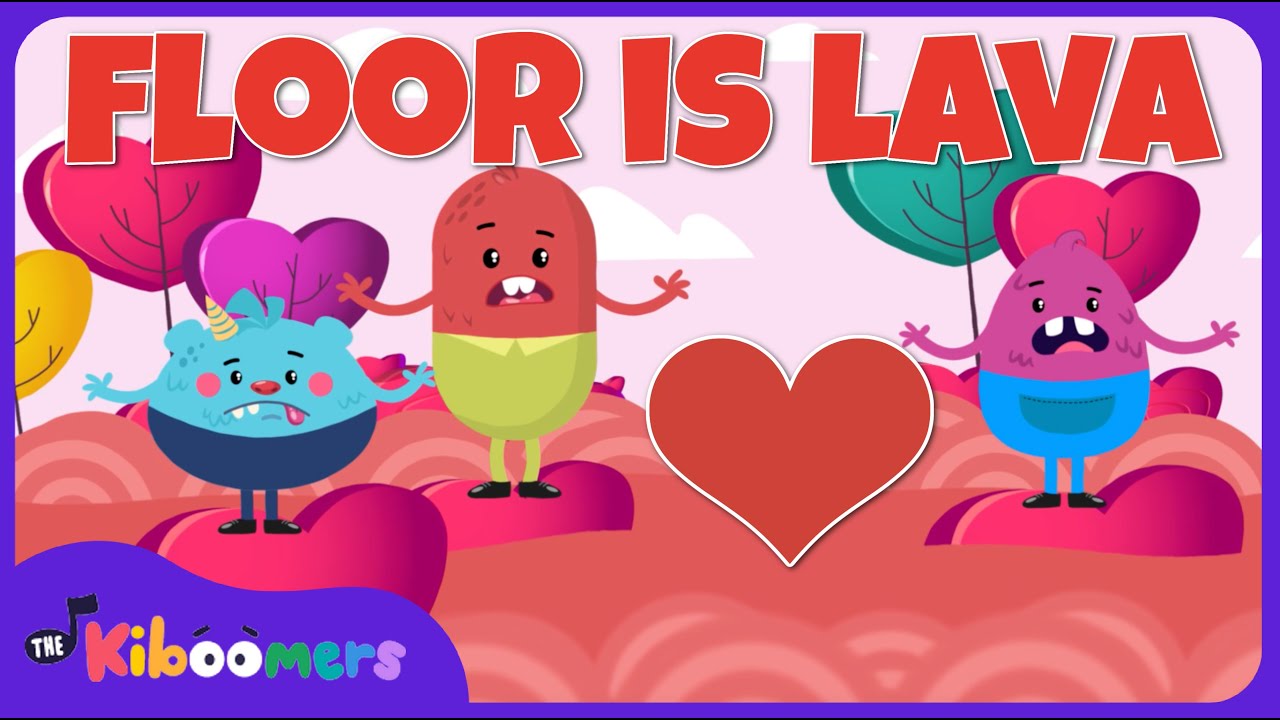 Valentine’s Day Floor is Lava Dance  – THE KIBOOMERS Preschool Songs – Brain Breaks