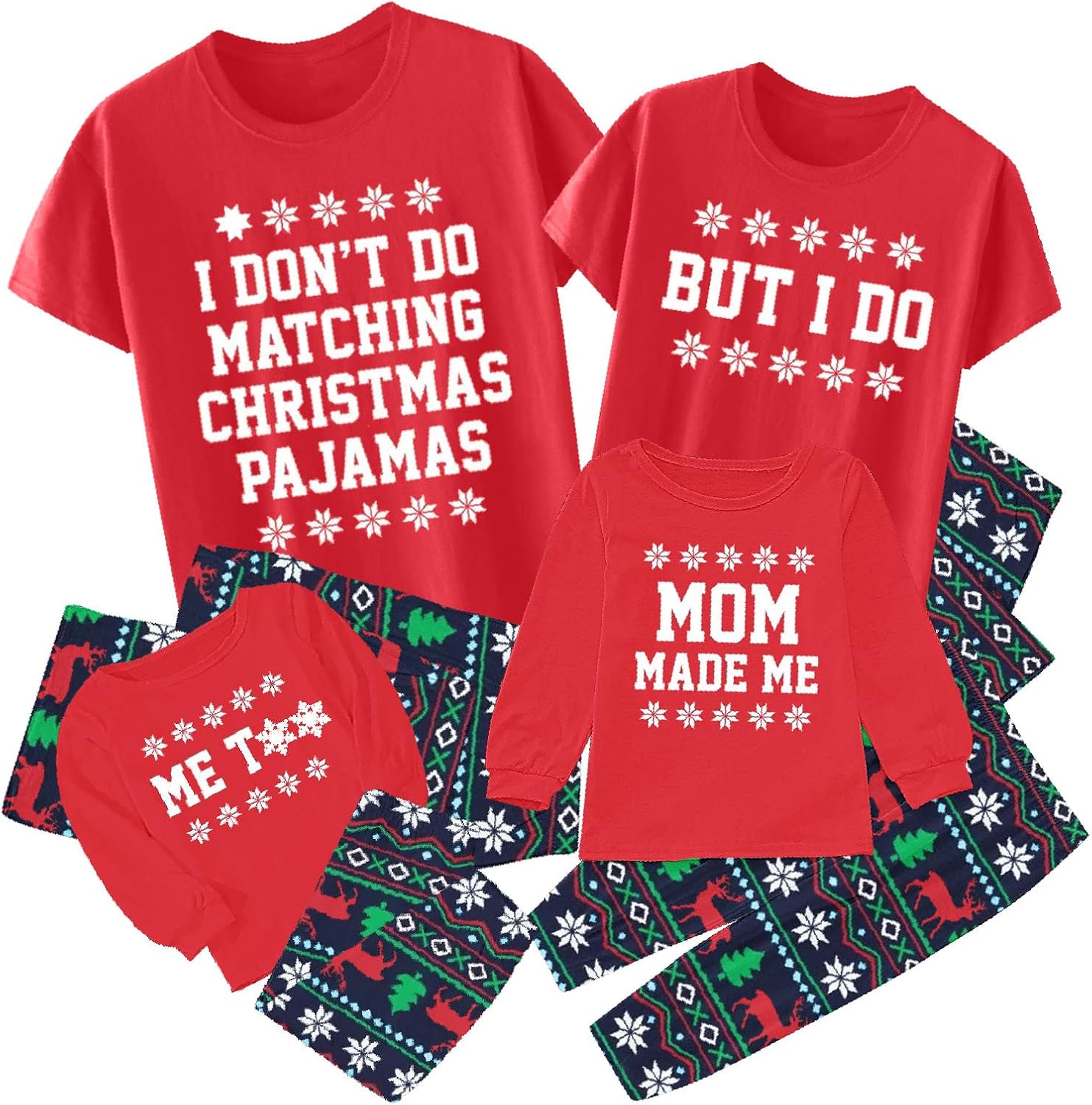 WILLBEST Christmas Pyjamas for The Family, Family Holiday Pjs Matching Sets Short Sleeve Top & Lounge Pants Loungewear Sets, Xmas Jammies for Couples Womens Mens Boys Girls